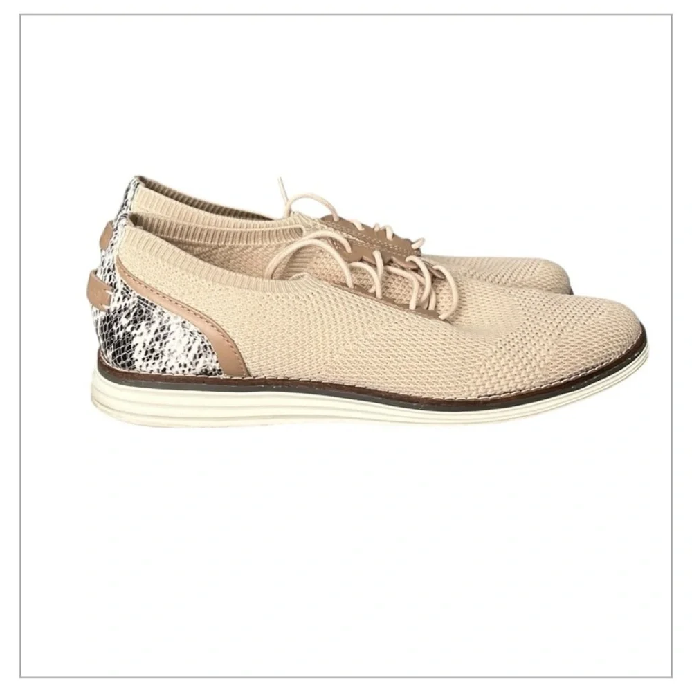 Cole Haan Original Grand Meridian Oxford Beige/Snake Print Size 9M